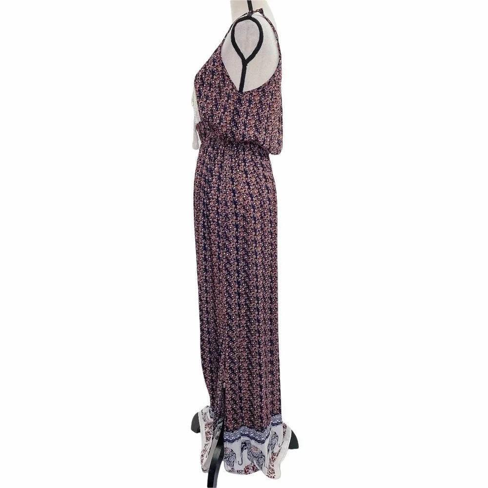 INDULGE In Style Boho Printed Crochet Maxi Dress